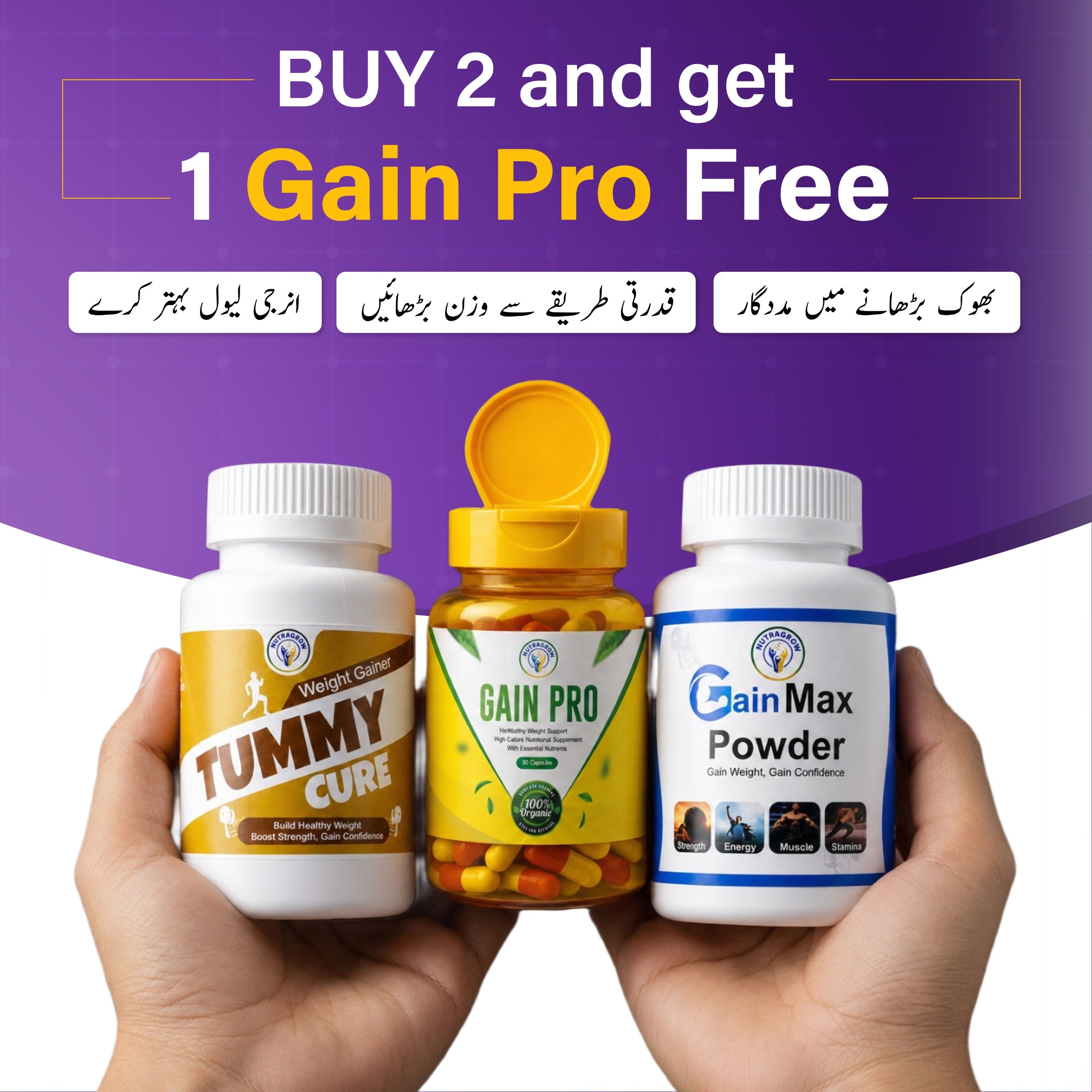 NutreGrow 3-in-1 Weight Gain Combo